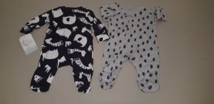 24 X BRAND NEW MACK & MOON 2 PACK BABY GROWS FOR NEW BORNS