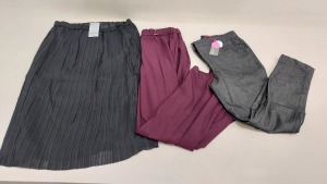 25 PIECE MIXED CLOTHING LOT CONTAINING SKIRTS AND DRESSES IN VARIOUS STYLES AND SIZES ETC