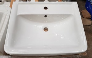 3 X BRAND NEW TWYFORD GALERIE LARGE SQAURE BASIN IN WHITE - PRODUCT CODE- GL4211WH