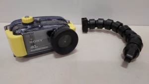 1 X SONY M40 MARINE PAC WATERPROOF CASE AND A SONY 4.0 MEGA PIXEL CAMERA (EX-HIRE)