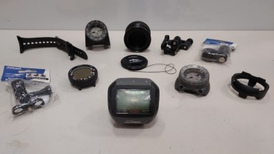 11 PIECE MIXED AQUATIC LOT CONTAINING LENS, TORCH ADAPTER AND A FACE MASK MOUNT ETC