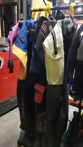 6 X SCUBA DIVING DRY SUITS I.E DIVE MASTER, FUSION BULLET AND AZ DRY IN VARIOUS SIZES (EX-HIRE)