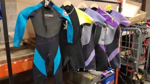 10 X SCUBA DIVING WET SUITS I.E TUF AND NALU IN VARIOUS SIZES (EX-HIRE)