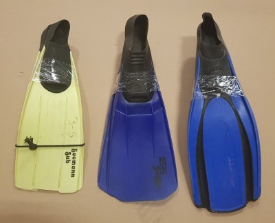 10 X SCUBA DIVING FINS IE AVANT AND SEA STAR IN VARIOUS COLOURS AND SIZES (EX-HIRE)