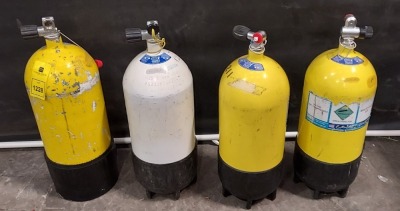 4 X CANARY DIVERS CANISTERS OF BREATHING AIR - 342 BAR