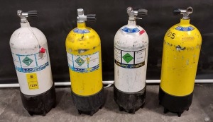 4 X CANARY DIVERS CANISTERS OF BREATHING AIR - 342 BAR