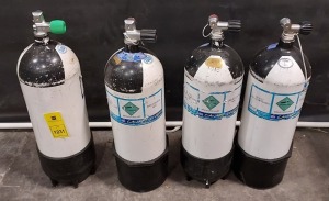 4 X CANARY DIVERS CANISTERS OF BREATHING AIR - 342 BAR