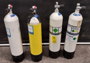 4 X CANARY DIVERS CANISTERS OF BREATHING AIR - 232 BAR