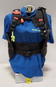 1 X AQUALUNG HARNESS WITH MANEQUIN DISPLAY STAND