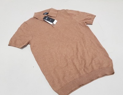 20 X BRAND NEW BURTON MENSWEAR BROWN POLO SHIRTS - IN SIZE SMALL RRP £18.00pp