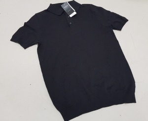 22 X BRAND NEW BURTON MENSWEAR BLACK POLO SHIRTS - IN SIZE XS RRP £18.00pp