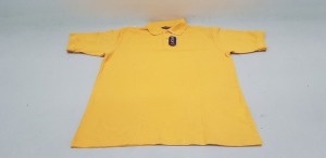 46 X BRAND NEW PAPINI POLO SHIRTS IN GOLD SIZE 7/8 YEARS