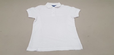 50 X BRAND NEW PAPINI POLO SHIRTS IN WHITE LADIES UK SIZE 10