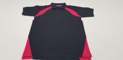 47 X BRAND NEW PAPINI POLO SHIRTS IN RED / BLACK SIZE XS