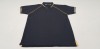 74 X BRAND NEW PAPINI POLO SHIRTS IN BLACK / GOLD SIZE XS AND S