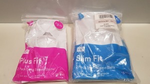 80 X BRAND NEW F&F GIRLS /BOYS SHIRTS CONTAINING , 40 X F&F SLIM FIT BOYS SHIRTS AND 20 X F&F PLUS FIT GIRLS SHIRTS AND 20 X F&F REGULAR FIT BLUE SHIRTS - ALL IN VARIOUS SIZES AND SLEEVE LENGTHS ( IN 4 TRAYS NOT INCLUDED )