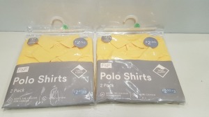 80 X BRAND NEW F&F BOYS POLO SHIRTS ALL IN YELLOW COMES IN VARIOUS SIZES ( IN 4 TRAYS NOT INCLUDED )