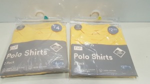 80 X BRAND NEW F&F BOYS POLO SHIRTS ALL IN YELLOW COMES IN VARIOUS SIZES ( IN 4 TRAYS NOT INCLUDED )