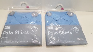 80 X BRAND NEW F&F BOYS POLO SHIRTS ALL IN BLUE COMES IN VARIOUS SIZES ( IN 4 TRAYS NOT INCLUDED )