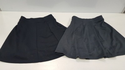 50 X BRAND NEW SCHOOLWEAR SKIRTS ALL IN GREY IN VARIOUS STYLES AND SIZES ( IN 1 TRAY NOT INCLUDED )