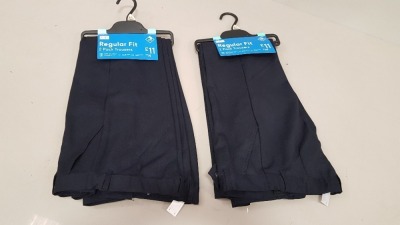 30 X BRAND NEW F&F REGULAR FIT 2 PACK BOYS TROUSERS ALL IN SIZE (10-11 YRS) ALL IN DARK NAVY COLOUR (PLEASE NOTE SOME PANTS HAVE SIMPLE WIRE SECURITY TAG - EASILY REMOVED )