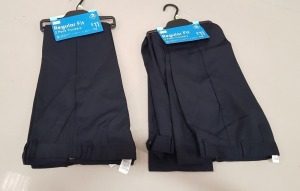 30 X BRAND NEW F&F REGULAR FIT 2 PACK BOYS TROUSERS ALL IN SIZE (10-11 YRS) ALL IN DARK NAVY COLOUR (PLEASE NOTE SOME PANTS HAVE SIMPLE WIRE SECURITY TAG - EASILY REMOVED )