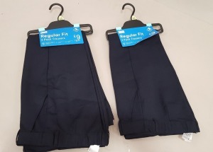 30 X BRAND NEW F&F REGULAR FIT 2 PACK BOYS TROUSERS ALL IN SIZE (9-10 YRS) ALL IN DARK NAVY COLOUR (PLEASE NOTE SOME PANTS HAVE SIMPLE WIRE SECURITY TAG - EASILY REMOVED )