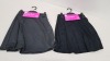 24 X BRAND NEW F&F 2 PACK GIRLS JERSEY SKIRTS COMES IN BLACK AND GREY AND IN VARIOUS SIZES TO INCLUDE ( 9-10YRS , 10-11YRS , 12-13YRS ETC )