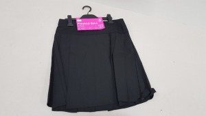 34 X BRAND NEW F&F 2 PACK GIRLS PLEATED SKIRTS ALL IN BLACK IN VARIOUS SIZES TO INCLUDE ( 11-12YRS , 12-13YRS , 14-15YRS , 15-16YRS )