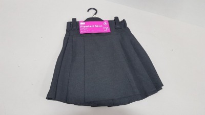 21 X BRAND NEW F&F GIRLS PACK OF 2 PLEATED SKIRTS ALL IN GREY ALL IN SIZE (10-11 YRS )