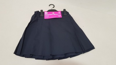 25 X BRAND NEW F&F GIRLS PLEATED SKIRTS ALL IN DARK NAVY ALL IN VARIOUS SIZES TO INCLUDE ( 15-16YRS , 11-12 YRS , 14-15 YRS ETC