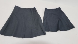 50 X BRAND NEW F&F MIXED SCHOOL SKIRTS ALL IN GREY COMES IN VARIOUS SIZES AND STYLES - SOME MAGNETIC STORE SECURITY TAGS AFFIXED ( IN 1 TRAY NOT INCLUDED )