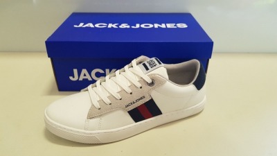 6 X BRAND NEW JACK JONES WHITE TRAINER - IN ORIGINAL BOXES - SIZE 8