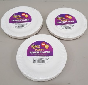 480 X PACKS OF 24 WHITE PAPER PLATES - 7 DIAMETER