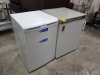 2 PIECE LOT CONTAINING 1 X BEKO (UL584APW) FRIDGE - 130 LITRE CAPACITY - REVERSABLE DOORS - ALSO LEC ESSENCHILL (BRS200W UNDERCOUNTER FRIDGE - REVERSIBLE DOOR