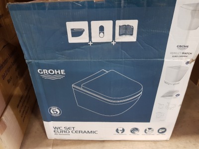 BRAND NEW GROHE WALL HUNG RIMLESS TOILET PAN