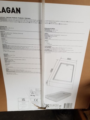 BRAND NEW COOK & LEWIS LAGAN SHOWER TRAY 1200MM (L) X 800MM (W)