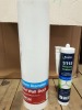 MISC LOT OF PLUMBING SUPPLIES IE. 35 X BRAND NEW MONROSE 100MM SOLID WALL DUCS PLUS APPROX 80 X BOSTIK S115 SILICONE SEALANT (MANUF 2017 & BEST USE IS 10 MONTHS AS PER BOSTIK)