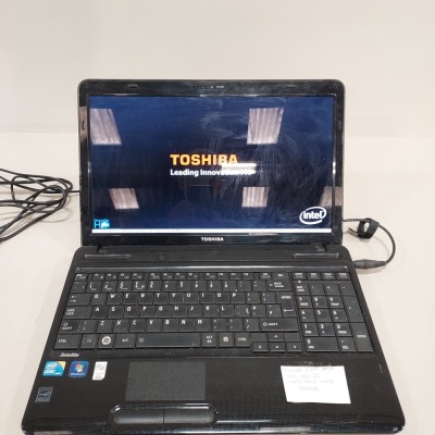 1 X TOSHIBA L650 LAPTOP WITH INTEL CORE I3 - HARD DRIVE WIPED - NO OS - WITH CHARGER