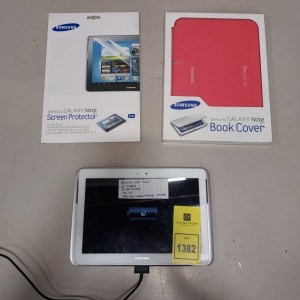 1 X SAMSUNG NOTE TABLET - 10 SCREEN - 16GB STORAGE - NO OS , WITH NEW CASE , SCREEN PROTECTOR , AND CHARGER