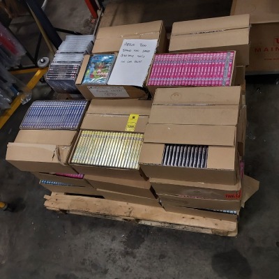 APPROX 800 BRAND NEW SEALED DVDS TO INCLUDE - SONIC RAINBOOM - CURIOUS GEORGE BACK TO THE JUNGLE - IGGLEPIGGLE GOES VISITING - THE WHISTLER SOUND OF DEATH - THE TALE OF PETERS GREAT ESCAPE ETC ( ON A PALLET )