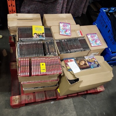 OVER 750 BRAND NEW ASSORTED DVDS TO INCLUDE THE BRITSH AND IRISH LIONS 2013 - INSIDE ENGLAND RUGBY SWEET CHARIOT 11 - COFFEE HOUSE CHRONICLES - MY LITTLE PONY 2 DISC SET AND TRANSFORMERS PRIME ETC ( ON A PALLET )