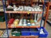 MISC LOT OF OVER 200 X CROCKERY ITEMS ON 3 SHELVES IE. TEA POTS, BREAKFAST CUPS & SAUCERS, TEA CUPS, CAKE PLATES, GLASSES, EXPRESSO CUPS ETC ALL ON 3 SHELVES & 1 TRAY (NOT INC)