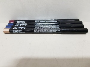 100 PIECE MIXED NYX EYEBROW PENCIL LOT CONTAINING SAPPHIRE EYEBROW PENCIL, VELVET EYEBROW PENCIL AND PRUNE EYEBROW PENCIL