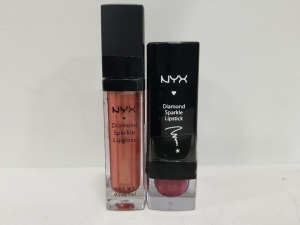 50 X BRAND NEW NYX DIAMOND SPARKLE LIPSTICK IN COPPER X 25, WALNUT X 25