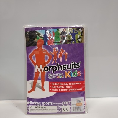 26 X BRAND NEW KIDS PLAIN ORANGE MORPHSUITS IN SIZE 6-8 YEARS