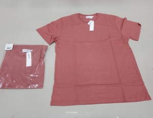 40 X BRAND NEW TOPMAN RED/CORAL T-SHIRTS IN VARIOUS SIZES