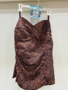 25 X BRAND NEW SPANX LEOPARD TWIST BANDEAU TANKINI SIZE XL ( RRP $34.99 ) ( TOTAL RRP $ 874.75 )