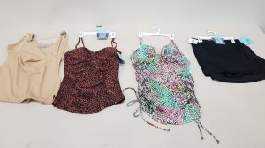 27 X PIECE MIXED SPANX LOT TO INCLUDE LEOPARD PRINT TANKINI , SLIP FREE STRAPLESS BRAS , CHEETAH PUSH UP TANKINI , SNAKE SKIN TANKINIS , JET BLACK WRAP SKIRT ETC