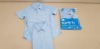 80 X BRAND NEW F&F PACKS OF 2 BOYS REGULAR FIT BLUE SHIRTS IN LONG AND SHORT SLEEVE ALL IN VARIOUS SIZES